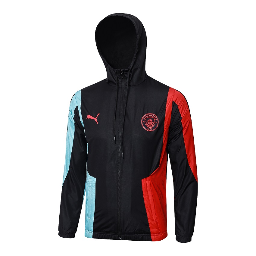 AAA Quality Man City 23/24 Reversible Wind Coat - Black/Blue/Red